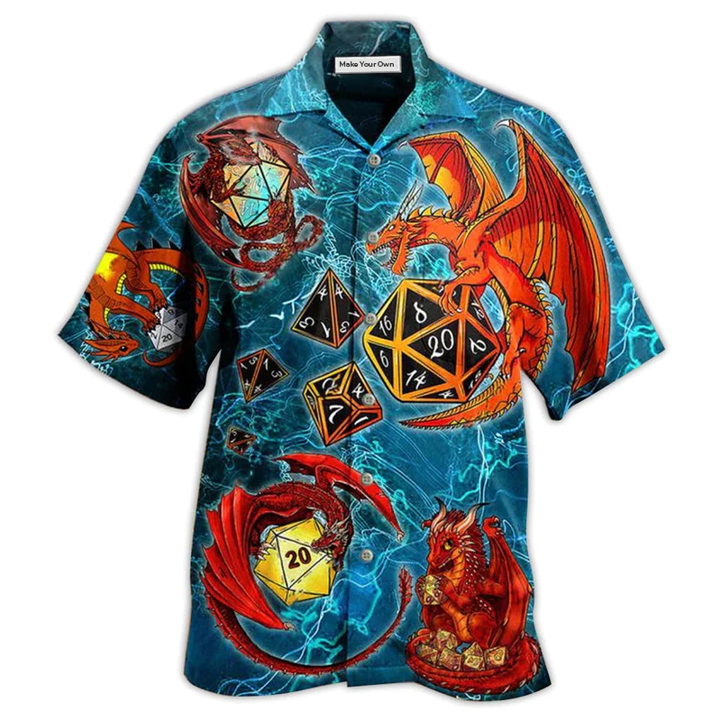 Hawaiian Shirt / Adults / S D20 Dragon Love Life Amazing Style - Hawaiian Shirt - Reefox