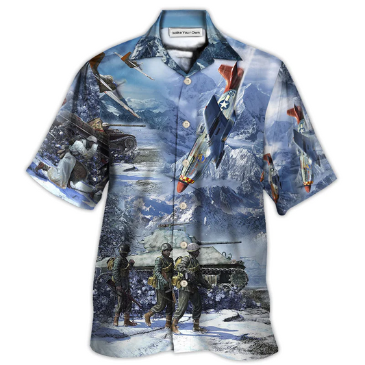 Hawaiian Shirt / Adults / S Veteran Only The Dead Have Seen The End Of War With Ice Snow - Hawaiian Shirt - Reefox