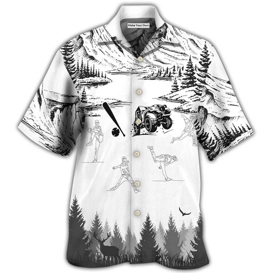 Hawaiian Shirt / Adults / S Baseball I Like Jeeps And Baseball - Hawaiian Shirt - Reefox