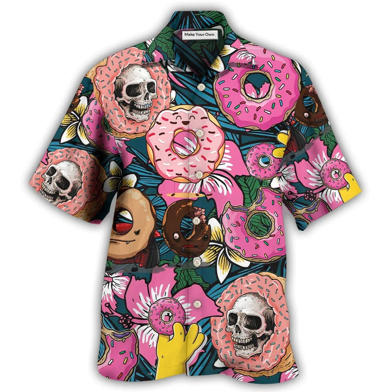 Donut Funny Donut Tropical Style - Hawaiian Shirt - Reefox