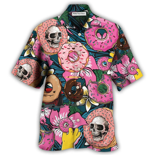 Donut Funny Donut Tropical Style - Hawaiian Shirt - Reefox