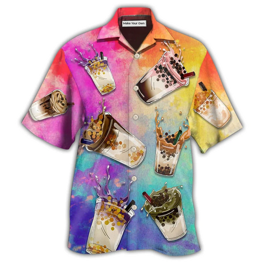 Hawaiian Shirt / Adults / S Tea Milktea Boba Milktea Style - Hawaiian Shirt - Reefox