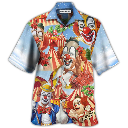 Hawaiian Shirt / Adults / S Clown Merry Christmas Flowers - Hawaiian Shirt - Reefox