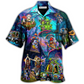 Hawaiian Shirt / Adults / S Hippie Alien Skull Peace Life - Hawaiian Shirt - Reefox