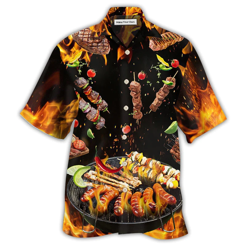 Hawaiian Shirt / Adults / S BBQ Hot Fire - Hawaiian Shirt - Reefox