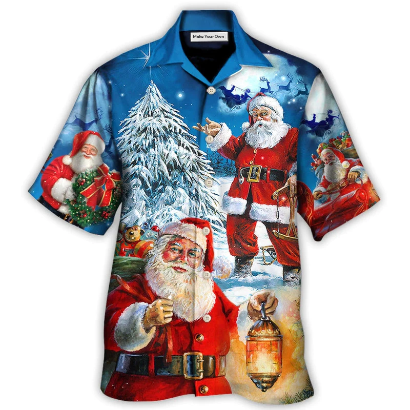 Hawaiian Shirt / Adults / S Christmas Santa Claus Story Nights Christmas Is Coming Painting Style - Hawaiian Shirt - Reefox