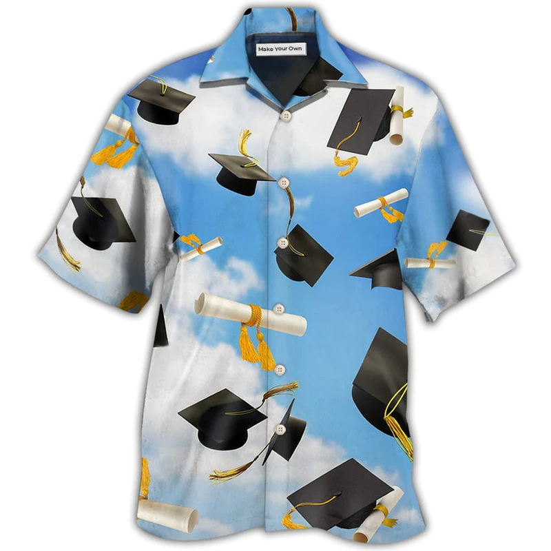 Hawaiian Shirt / Adults / S Graduation Paper Blue Sky - Hawaiian Shirt - Reefox