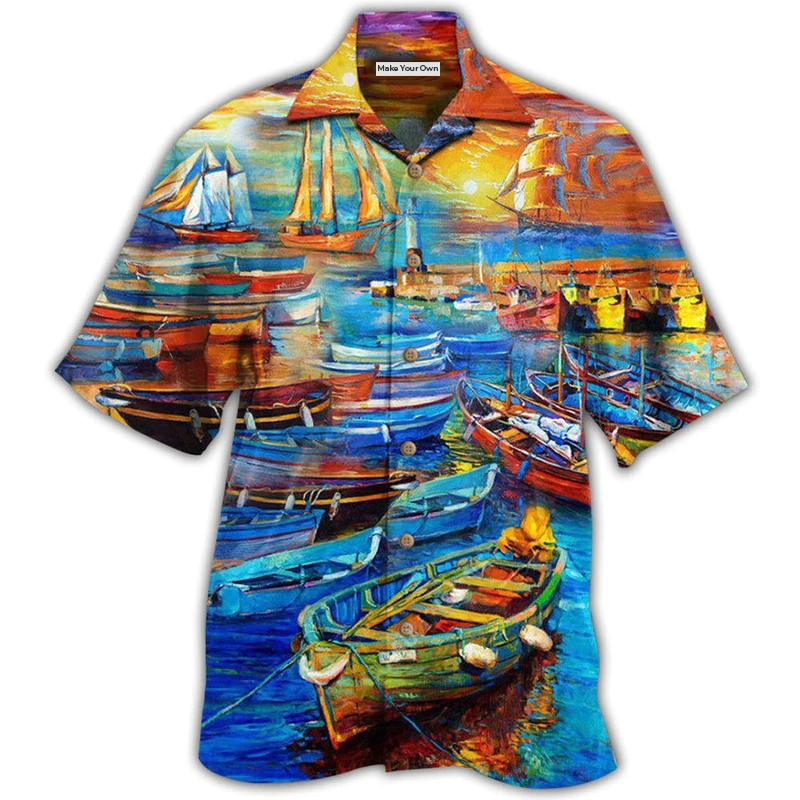 Hawaiian Shirt / Adults / S Boat The Bygone Days By The Harbor Eventful Life - Hawaiian Shirt - Reefox