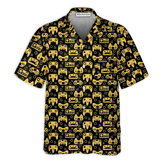 DnD Game Controller Black And Yellow Style - Hawaiian Shirt - Reefox