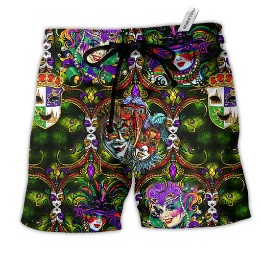 Beach Short / Adults / S Festival Happy Mardi Gras - Beach Short Reefox - Owls Matrix LTD