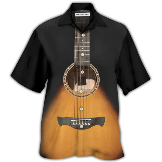 Hawaiian Shirt / Adults / S Guitar Wood Music Lover - Hawaiian Shirt - Reefox
