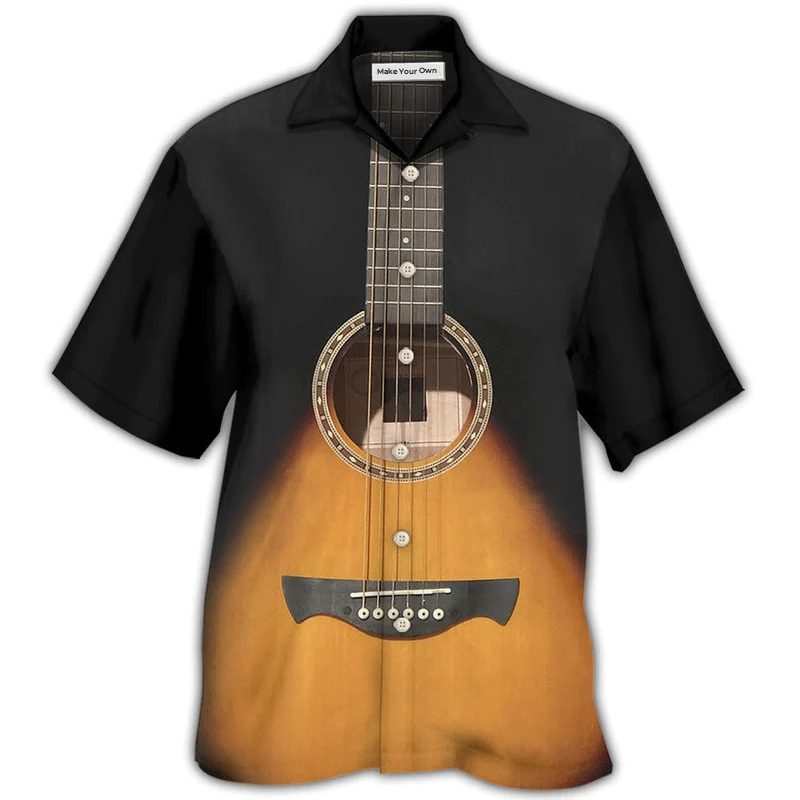 Hawaiian Shirt / Adults / S Guitar Wood Music Lover - Hawaiian Shirt - Reefox