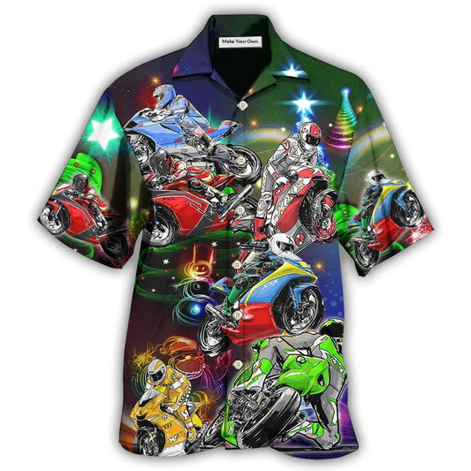Hawaiian Shirt / Adults / S Motorcycle Amazing Christmas - Hawaiian Shirt - Reefox
