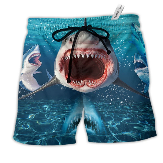 Beach Short / Adults / S Shark Show Your Teeth Large Mouth - Beach Short Reefox - Owls Matrix LTD