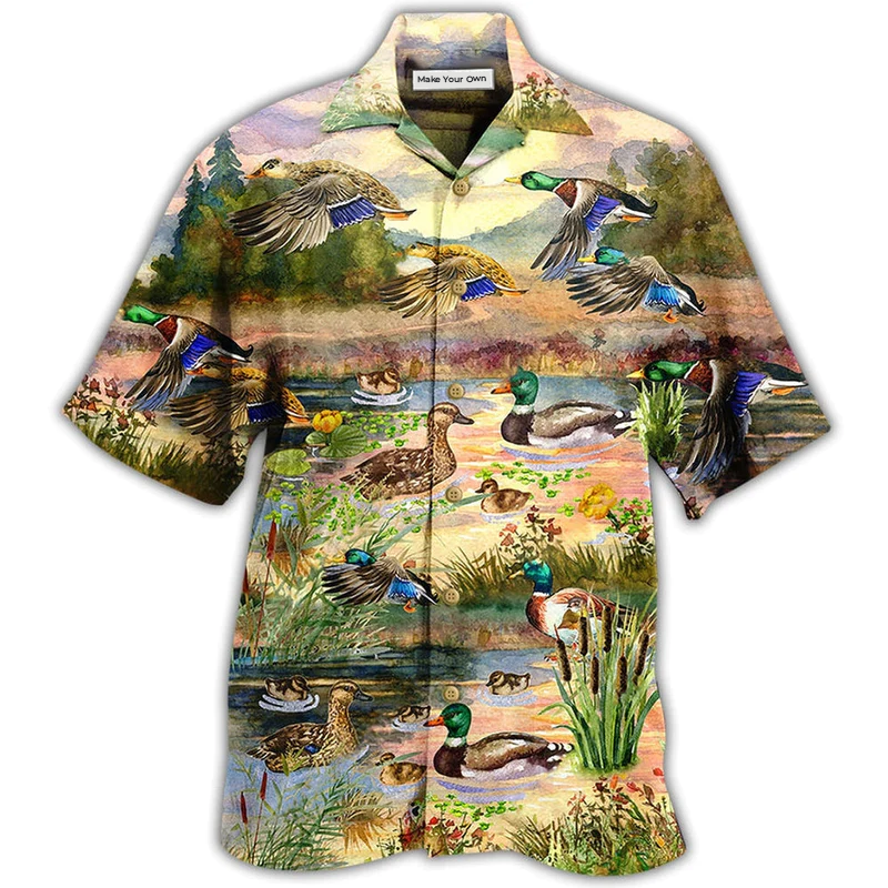 Hawaiian Shirt / Adults / S Duck Love Beautiful Sky - Hawaiian Shirt - Reefox