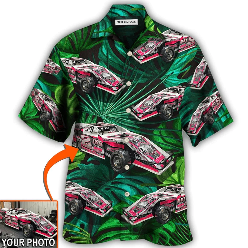 Hawaiian Shirt / Adults / S Car Dirty Track Racing Tropical Flower Custom Photo - Hawaiian Shirt - Reefox