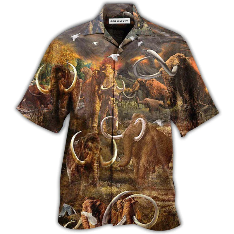 Hawaiian Shirt / Adults / S Mammoth Animals Bring Back The Mammoth - Hawaiian Shirt - Reefox