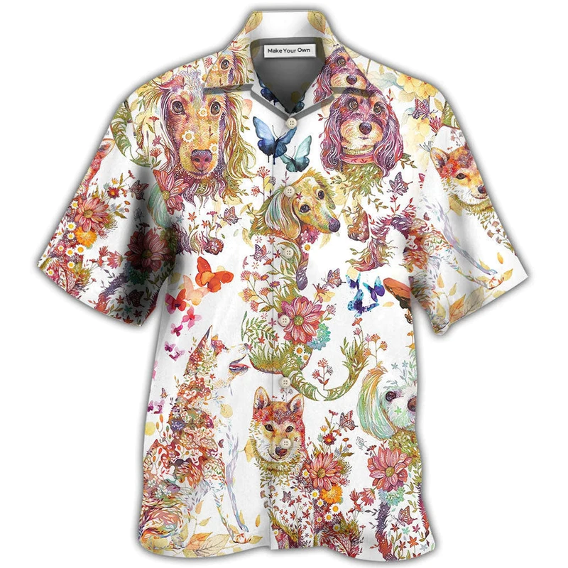 Hawaiian Shirt / Adults / S Dog I Like Dogs And Butterflies - Hawaiian Shirt - Reefox