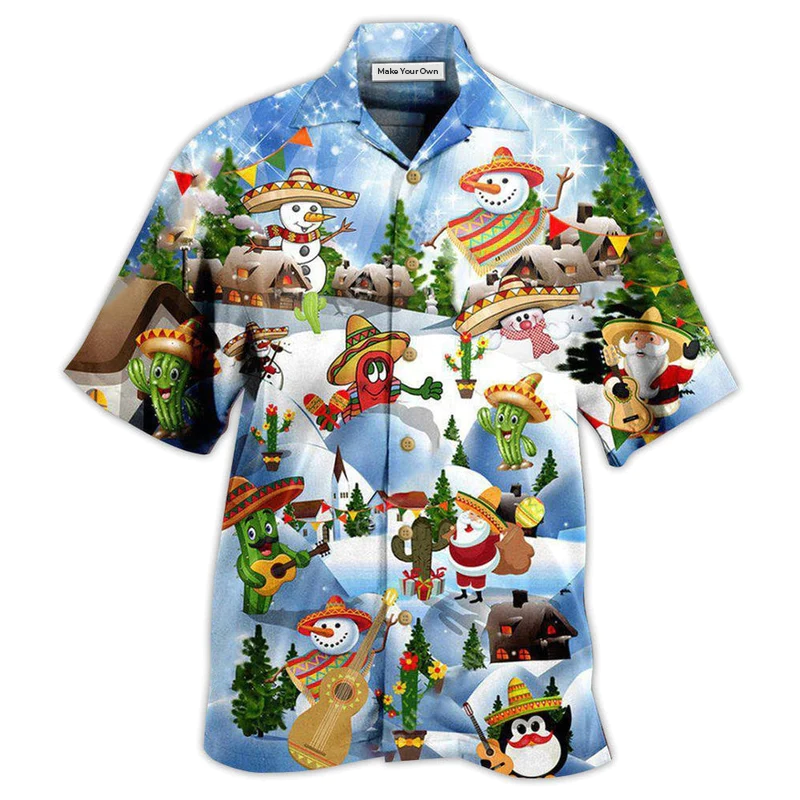 Hawaiian Shirt / Adults / S Christmas Mexican Say Merry Christmas - Hawaiian Shirt - Reefox