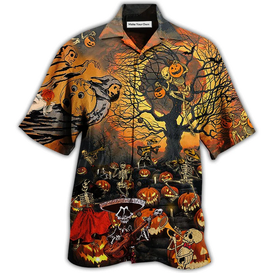 Hawaiian Shirt / Adults / S Halloween Skull Darkness - Hawaiian Shirt - Reefox