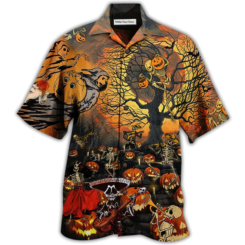 Hawaiian Shirt / Adults / S Halloween Skull Darkness - Hawaiian Shirt - Reefox
