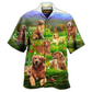 Hawaiian Shirt / Adults / S Golden Retriever Love Play The Beautiful Grass - Hawaiian Shirt - Reefox