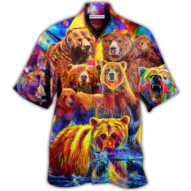 Hawaiian Shirt / Adults / S Bear Life Is Better With A Bear Color Life - Hawaiian Shirt - Reefox