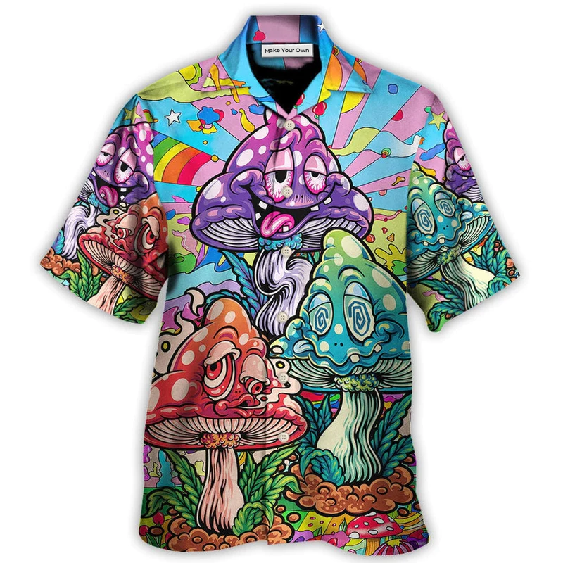Hawaiian Shirt / Adults / S Hippie Mushroom Colorful Hippie Happy Life - Hawaiian Shirt - Reefox