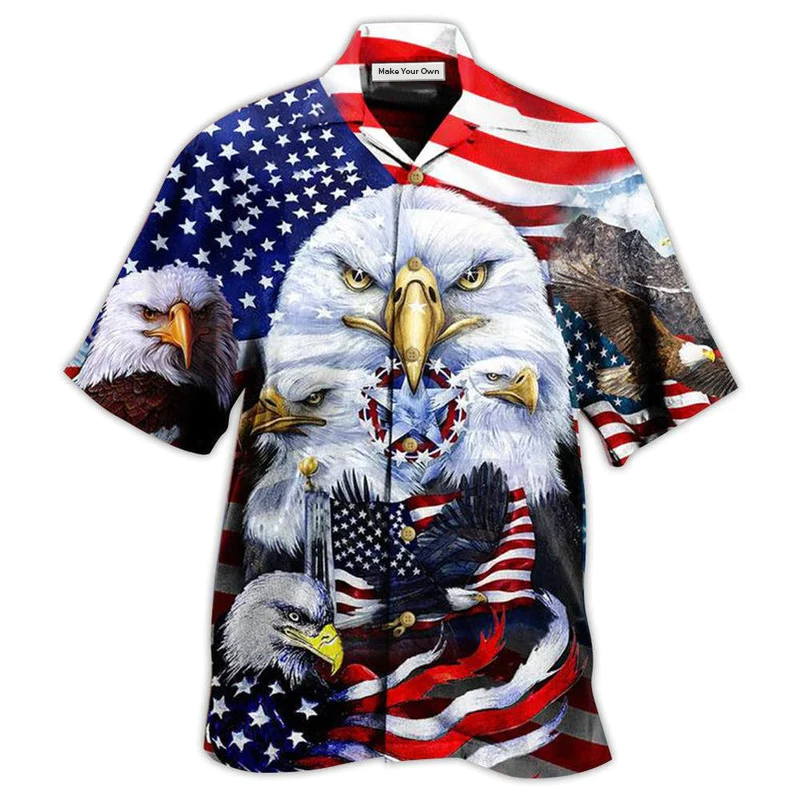 Hawaiian Shirt / Adults / S America Proud Happy Day - Hawaiian Shirt - Reefox