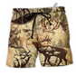 Beach Short / Adults / S Hunting Deer I'd Rather Be Hunting - Beach Short Reefox - Owls Matrix LTD