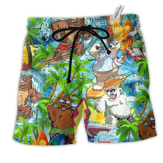 Beach Short / Adults / S Bear Love Beach Love Animals Coconut - Beach Short Reefox - Owls Matrix LTD