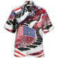Hawaiian Shirt / Adults / S Piano Music Lover USA Flag Independence Day - Hawaiian Shirt - Reefox
