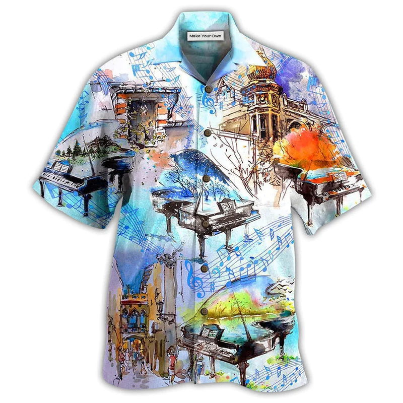 Hawaiian Shirt / Adults / S Music Fly Everywhere Of The World - Hawaiian Shirt - Reefox
