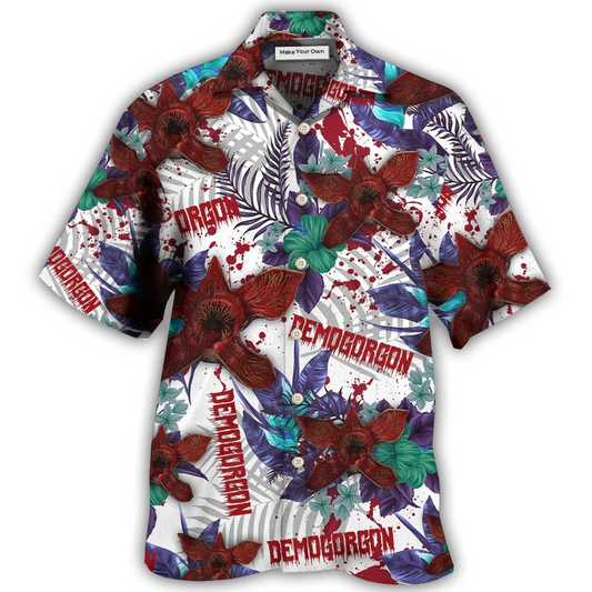 Hawaiian Shirt / Adults / S Demogorgon Monster Hawaiian Pattern - Hawaiian Shirt - Reefox
