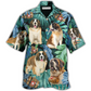 Hawaiian Shirt / Adults / S Saint Bernard Dog Tropical Leaf Style - Hawaiian Shirt - Reefox