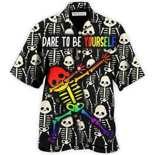 Hawaiian Shirt / Adults / S LGBT Dare To Be Yourself Style - Hawaiian Shirt - Reefox