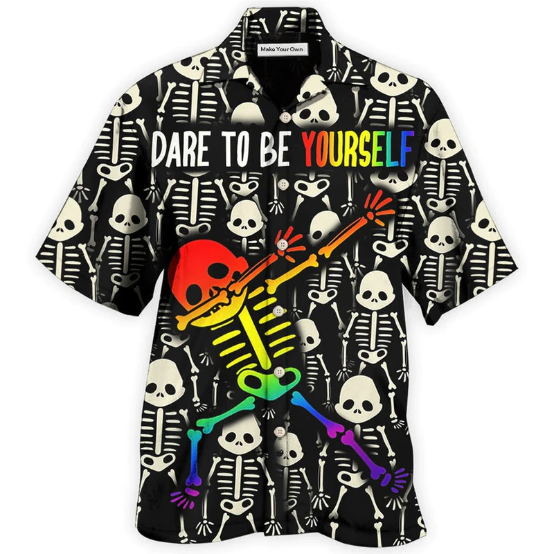 Hawaiian Shirt / Adults / S LGBT Dare To Be Yourself Style - Hawaiian Shirt - Reefox