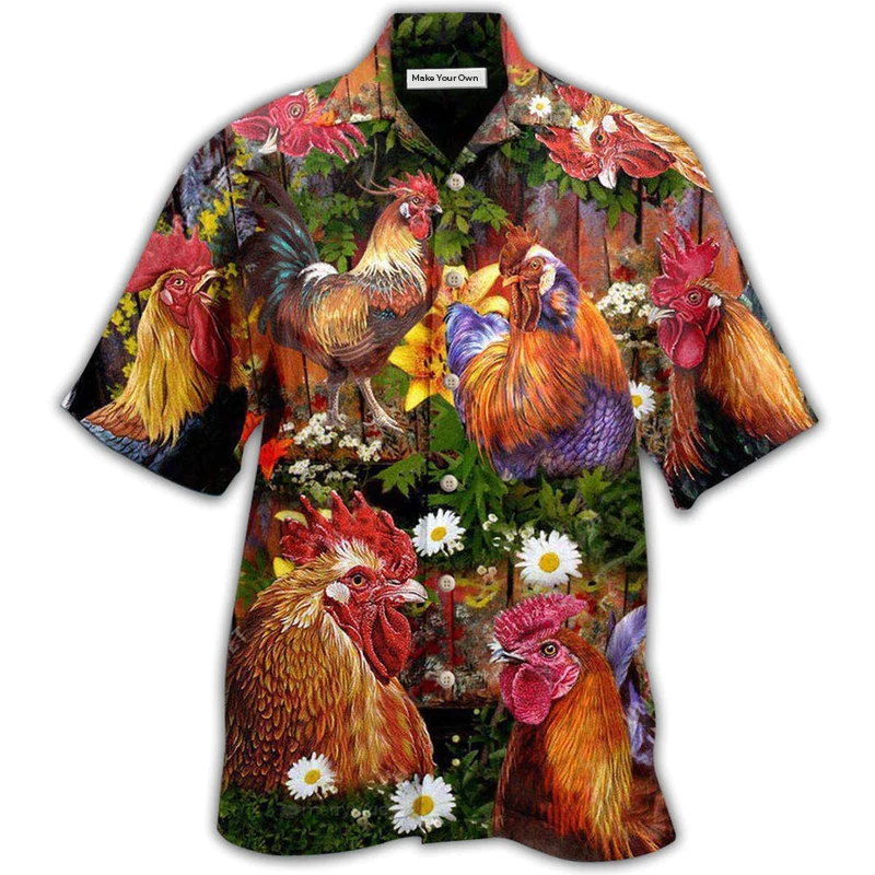 Hawaiian Shirt / Adults / S Chicken Rise A Shine Rooster - Hawaiian Shirt - Reefox