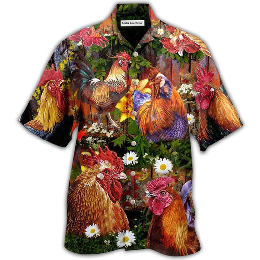 Hawaiian Shirt / Adults / S Chicken Rise A Shine Rooster - Hawaiian Shirt - Reefox