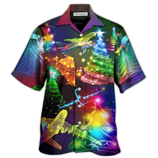 Hawaiian Shirt / Adults / S Combat Aircraft Christmas Merry Everything Happy Always - Hawaiian Shirt - Reefox