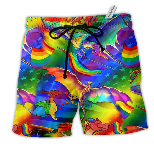 Beach Short / Adults / S LGBT Love Lovely Life - Beach Short Reefox - Owls Matrix LTD