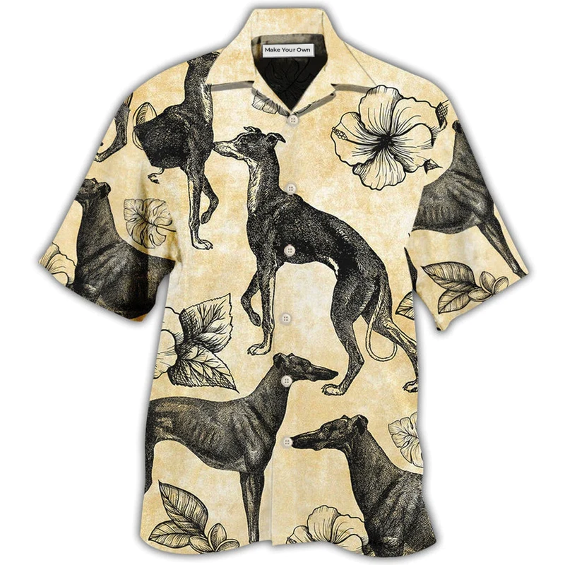 Hawaiian Shirt / Adults / S Greyhound Tropical Floral I Love That - Hawaiian Shirt - Reefox