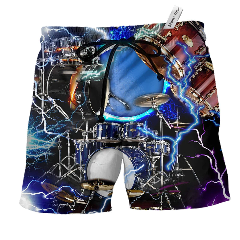Beach Short / Adults / S Drum Is My Cardio - Beach Short Reefox - Owls Matrix LTD