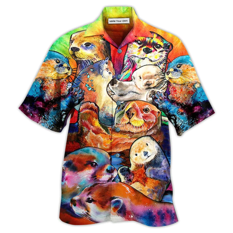 Hawaiian Shirt / Adults / S Otter Lovely Cute Animals - Hawaiian Shirt - Reefox