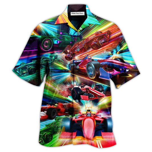 Hawaiian Shirt / Adults / S Car Racing Warning Auto Racing Fast - Hawaiian Shirt - Reefox