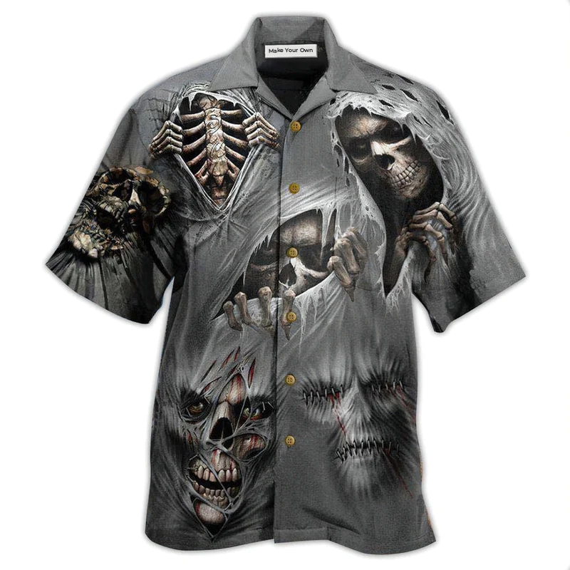 Hawaiian Shirt / Adults / S Skull What Scares You Excites Me - Hawaiian Shirt - Reefox