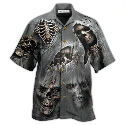 Hawaiian Shirt / Adults / S Skull What Scares You Excites Me - Hawaiian Shirt - Reefox