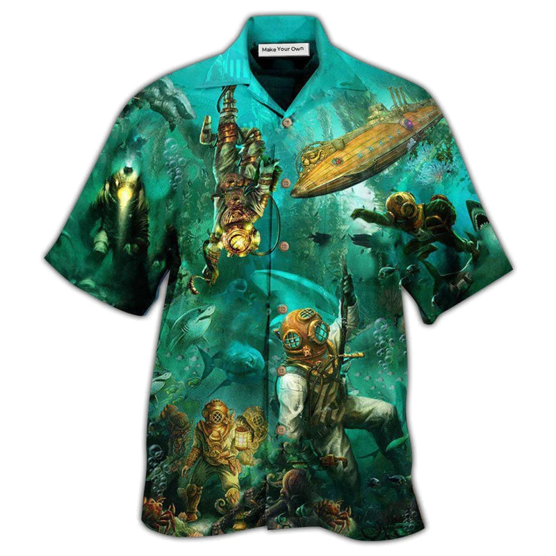 Hawaiian Shirt / Adults / S Ocean Into The Sea I Go And Dive - Hawaiian Shirt - Reefox