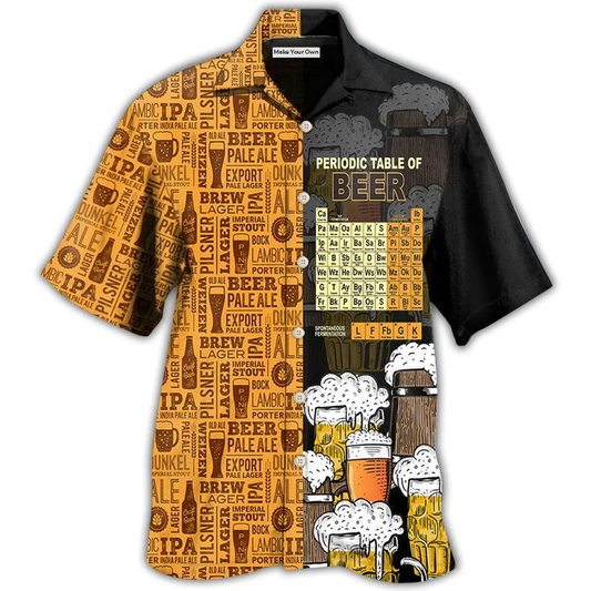Hawaiian Shirt / Adults / S Beer Periodic Table Of Beer - Hawaiian Shirt - Reefox