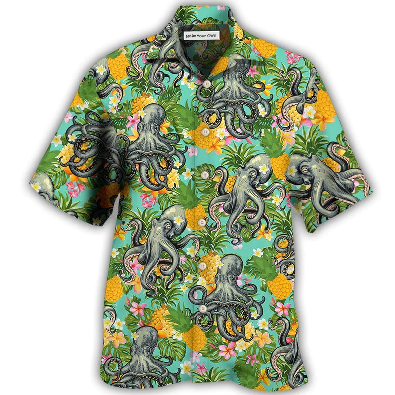 Hawaiian Shirt / Adults / S Octopus Tropical Peace Life Style - Hawaiian Shirt - Reefox